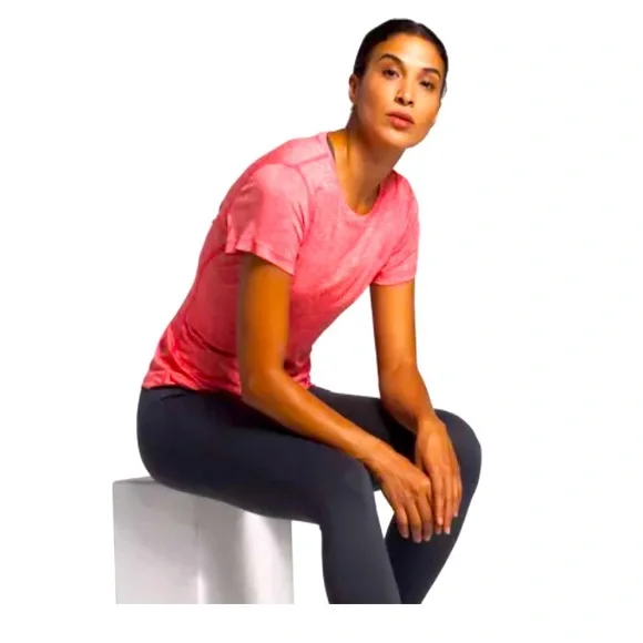 The North Face Hyperlayer FD Short Sleeve Tee Shirt L Cayenne Red Coral  Hiking